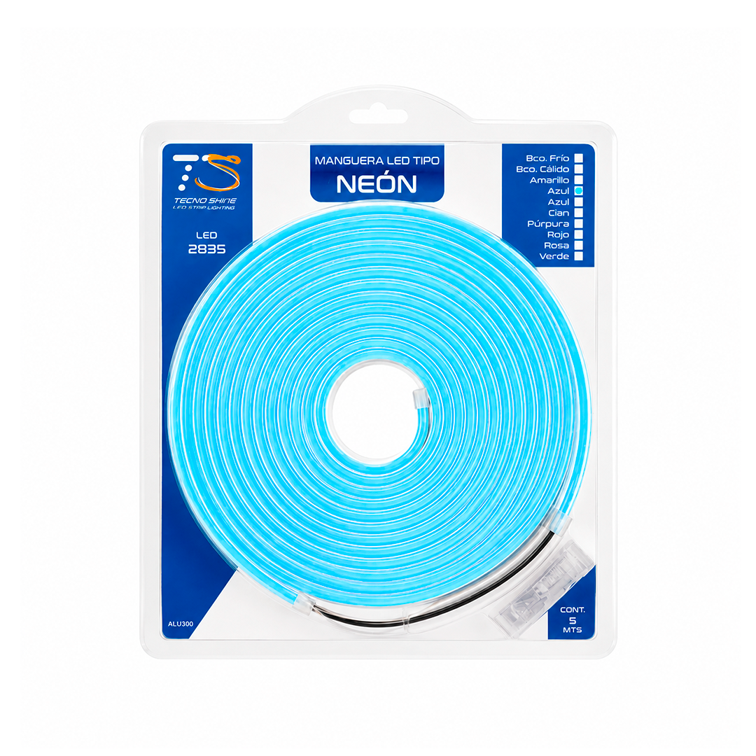 BLISTER MANGUERA LED NEON 5 MTS. 12V BLUE