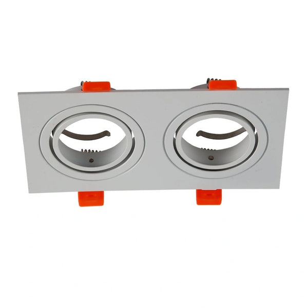 SPOT EMPOTRADO CUADRADO DOBLE BLANCO GU10 GU5.3 TECNOLED BA-CDLS-231DB