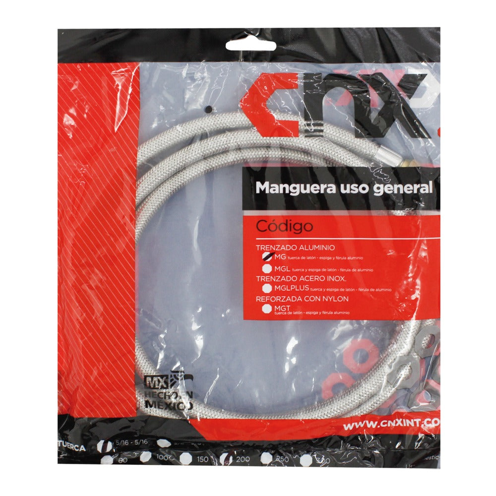 MANGUERA GAS USO GENERAL 60CM 5/16 x 5/16" ALUMINIO CNX PL7018