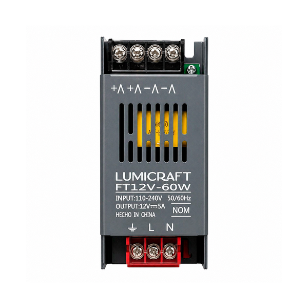 FUENTE DE PODER 12V 60W 5AMP LUMICRAFT FT12V-60W