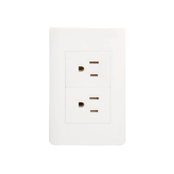 PLACA CON CONTACTO DUPLEX BLANCO