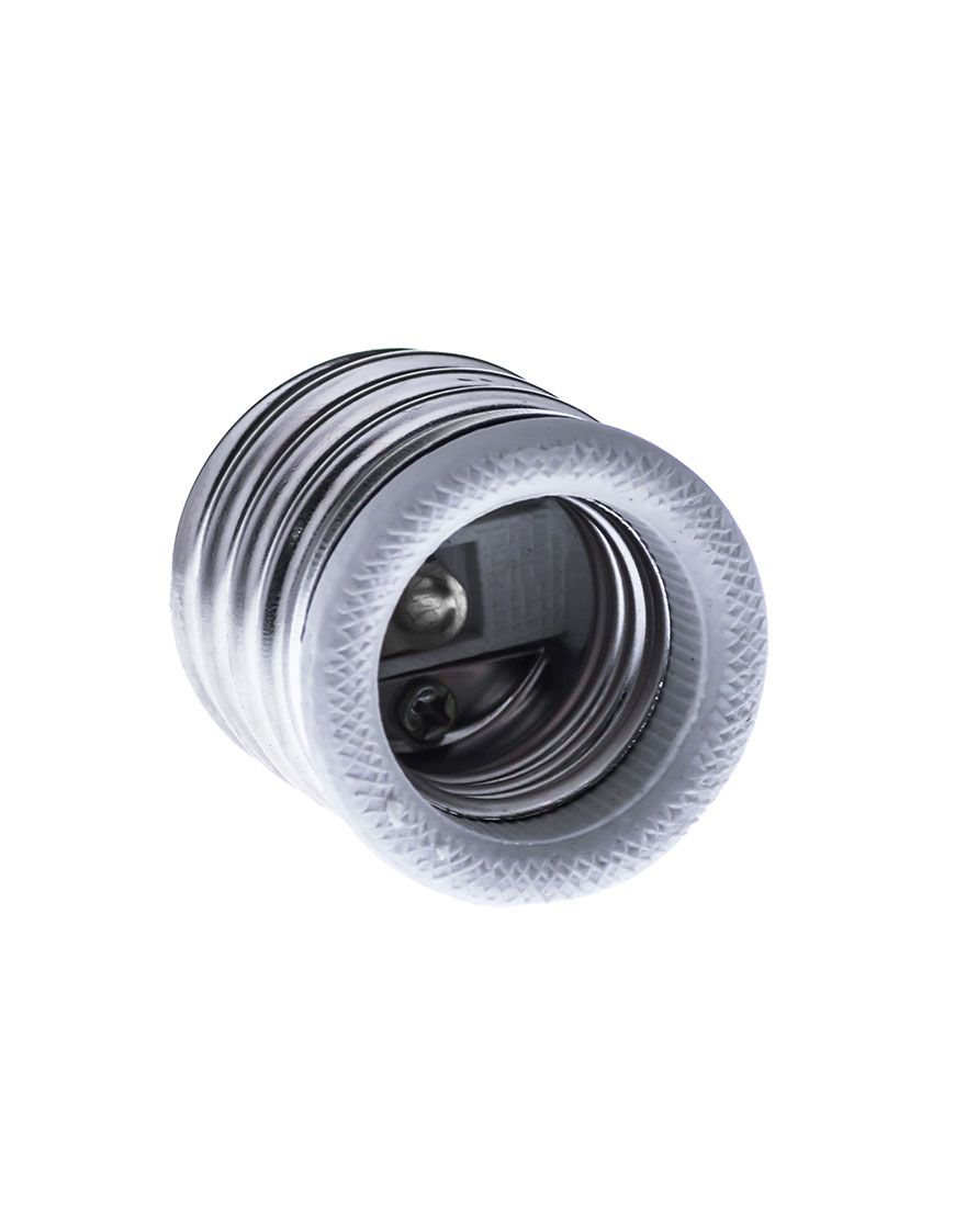 BASE CONVERTIDOR DE E40 A E26 127/240V. CONVERTIDOR DE ROSCA NORMAL BASE MEDIA E26 A ROSCA GRANDE MOGUL E40