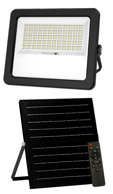 REFLECTOR SOLAR GEOPOWER DE 100W INCLUYE PANEL SOLAR, REFLECTOR, BATERIAS Y CONTROL REMOTO