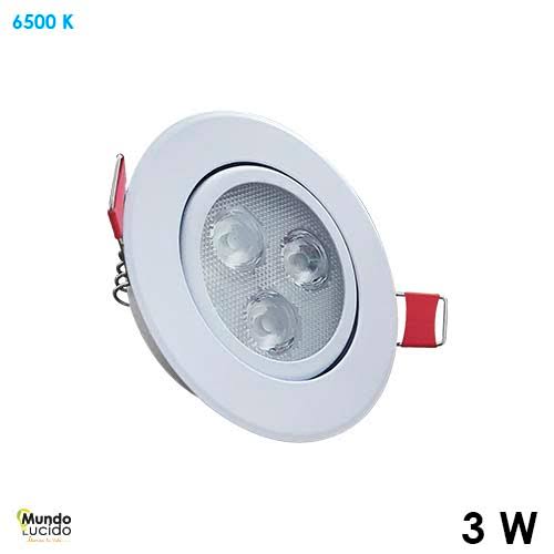 SPOT DE 3W LUZ FRIA DIRIGIBLE EMPTORABLE CON CARCAZA COLOR BLANCO MUNDOLUCIDO TD3MA BLANCO