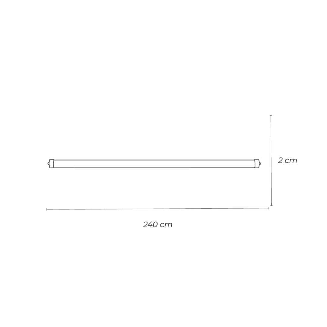 TUBO LED T8 OPALINO RESPALDO ALUMINIO T8 FA8 36W 3,100LM 65K LUZ FRÍA 2.37MTS PHILCO 51883
