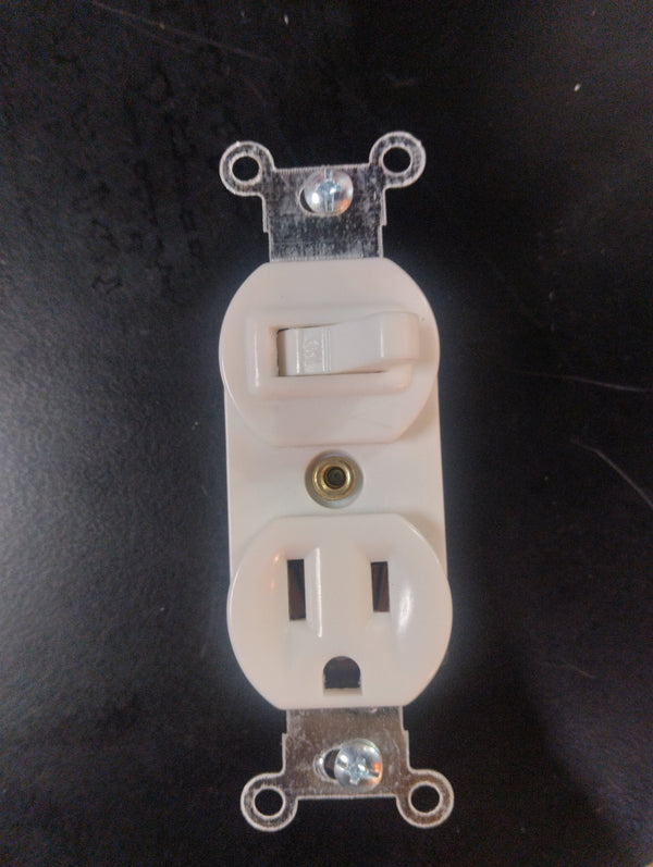 Apagador y contacto interruptor y receptáculo oculto dos polos p/plac.          GS EE-273B