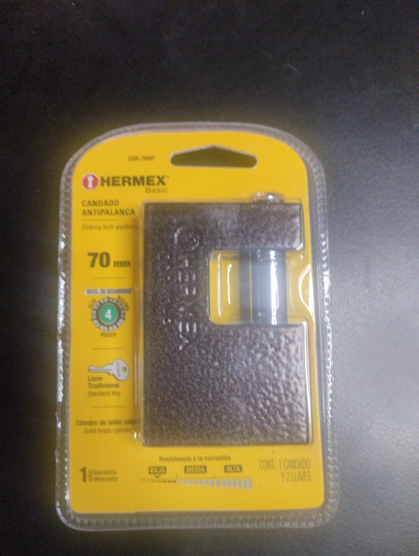 Candado Antiplaca 70 mm. Mca. Hermex Basic 23540