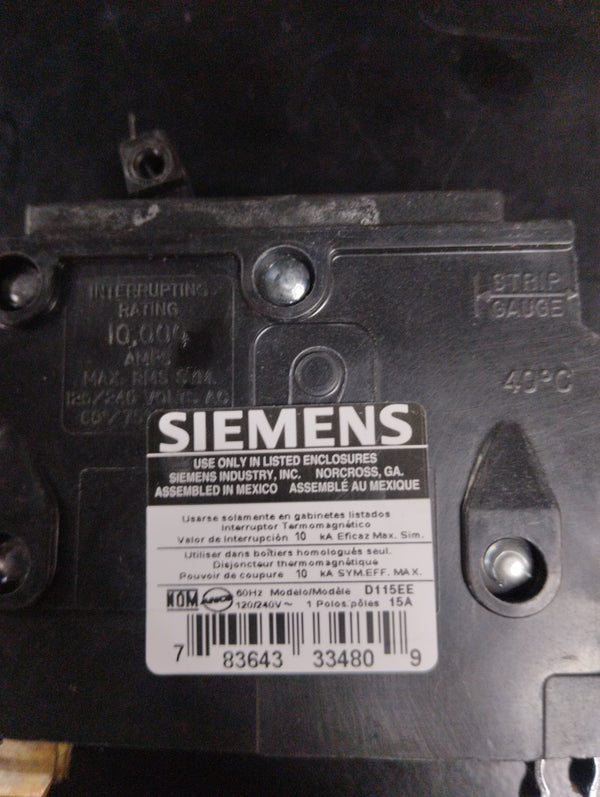 D115EE INTERRUPTOR TERMOMAGNETICO 1 POLO 15 AMP 1X15