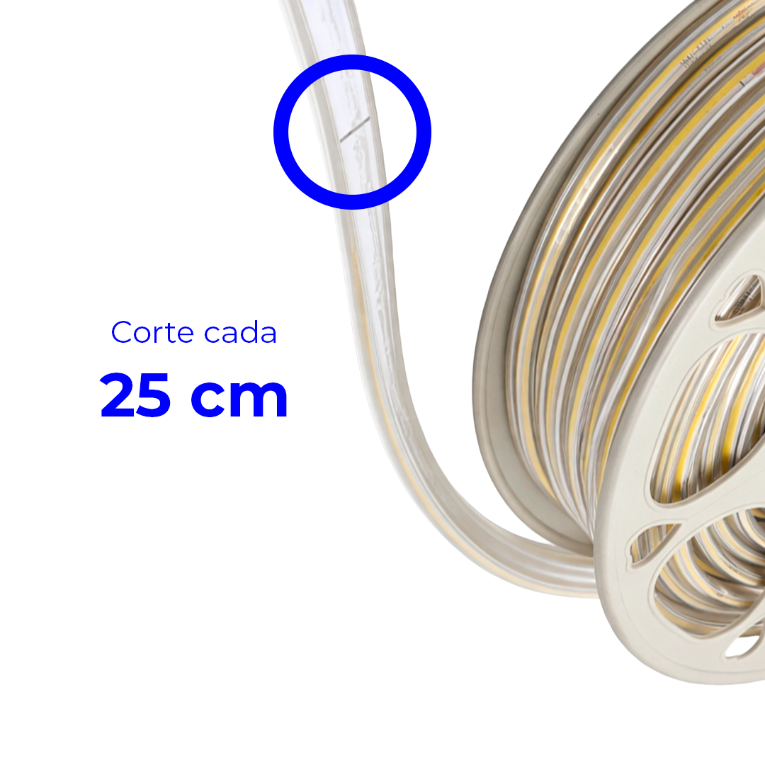 MANGUERA COB LED 25MTS EXTERIOR IP65 250W 30K LUZ CÁLIDA WINLED  WMA-015