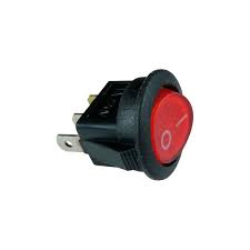 INTERRUPTOR DE BALANCIN REDONDO CON PILOTO NEGRO