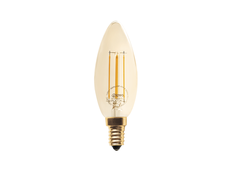 FOCO LED VITANGE VELA FIL DIMMEA 4W  E12 TIPO VELA B/CALIDO LEDFIL-VE12/BC
